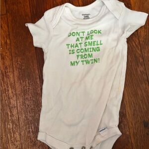 Gerber White Bodysuit with Green Text